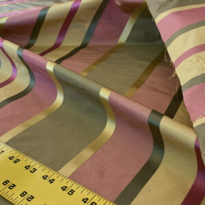 IMG_5197 Scalamandre " Belle Sage, Pink & Gold Silk Satin Texture Stripe MSRP USD 188/Y Stripe