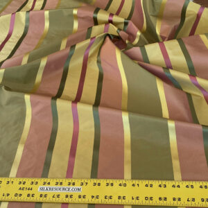 IMG_5198 Scalamandre " Belle Sage, Pink & Gold Silk Satin Texture Stripe MSRP USD 188/Y Stripe