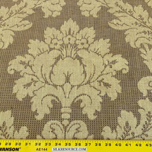 IMG_5225 Scalamandre " Lucretia Damask Driftwood Renaissance Classic Damask Thick! MSRP USD 300/Y Tan Beige"