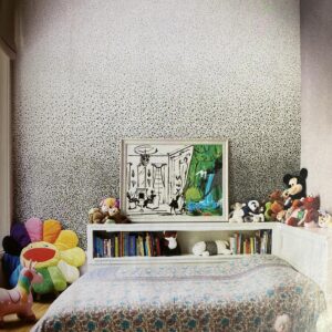 IMG_9012 Scalamandre " Van Cotton Print Navy On White Polka Dots MSRP USD 176/Y Albert Hadley To Van Truex Hn"