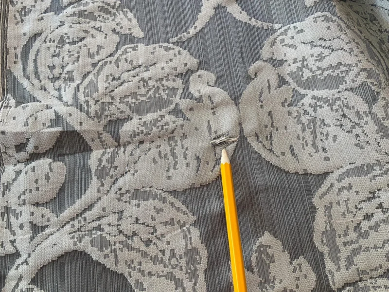 IMG_9056 Stroheim & Romann Luxurious 100% Silk Renaissance Medallion Fleur De Lis Damask Silver White Pewter MSRP USD300+/Y