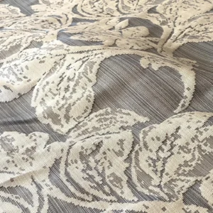 IMG_9069 Stroheim & Romann Luxurious 100% Silk Renaissance Medallion Fleur De Lis Damask Silver White Pewter MSRP USD300+/Y