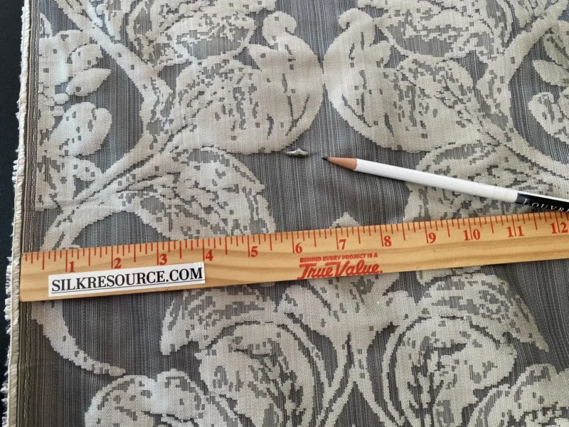 IMG_9072 Stroheim & Romann Luxurious 100% Silk Renaissance Medallion Fleur De Lis Damask Silver White Pewter MSRP USD300+/Y