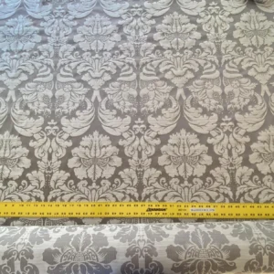 IMG_9366 Stroheim & Romann Renaissance Iris Damask  Artichoke Pomegranate  Cotton Polyester Silky Beige Grey
