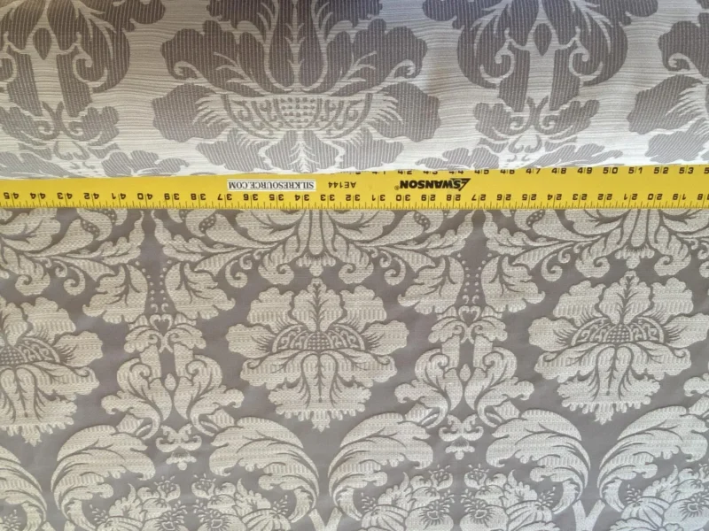IMG_9368 Stroheim & Romann Renaissance Iris Damask  Artichoke Pomegranate  Cotton Polyester Silky Beige Grey