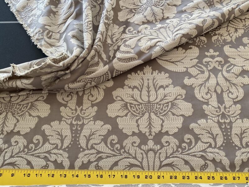 IMG_9370 Stroheim & Romann Renaissance Iris Damask  Artichoke Pomegranate  Cotton Polyester Silky Beige Grey