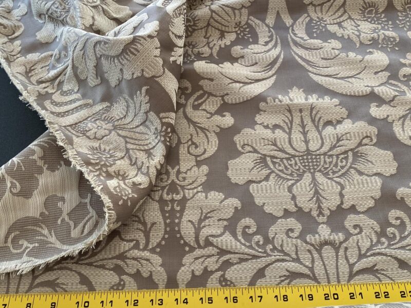 IMG_9372 Stroheim & Romann Renaissance Iris Damask  Artichoke Pomegranate  Cotton Polyester Silky Beige Grey