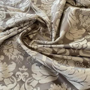 IMG_9373 Stroheim & Romann Renaissance Iris Damask  Artichoke Pomegranate  Cotton Polyester Silky Beige Grey