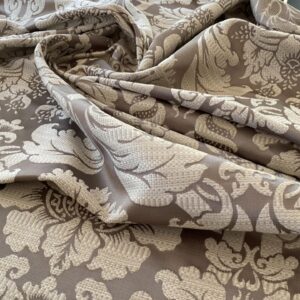 IMG_9374 Stroheim & Romann Renaissance Iris Damask  Artichoke Pomegranate  Cotton Polyester Silky Beige Grey