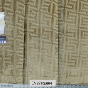 P1120527 Scalamandre Old World Weavers Nexus Brass Geometric Graphic Viscose Brown - 27 Inches Square