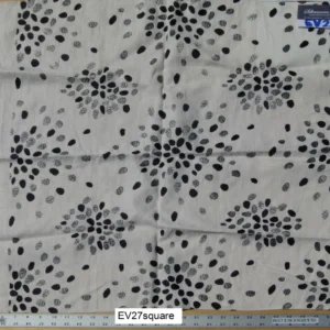 P1120538 Scalamandre Hingson by Donghia Firefly Charcoal, White and Black Embroidery - Square 26"x26"