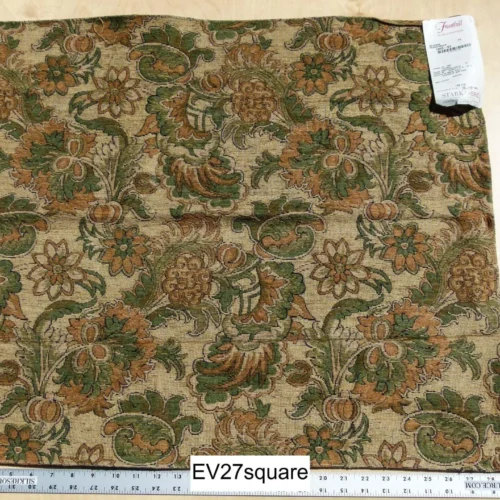 P1120608 Scalamandre Fonthill Natasha Peach/Green Cotton Tapestry - Square 24 inchesx29 inches