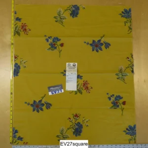 Scalamandre Old World Weaver Nocturne Gold Flower on Blue - Square 33" x 29"