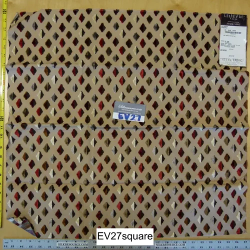 P1120638 Scalamandre LELIEVRE Paris Calisson Caramel Cut Velvet Diamond Brown - Square