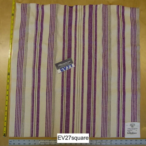 P1120660 Scalamandre Grey Watkins Kotido Stripe Classic Purple - Square 26 inches x 26 inches