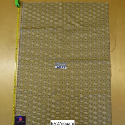 P1120676 Scalamandre Lelievre TRIBU M1 PAILLE Yellow Polyester Geometric Graphic - Square, 1 Yard x 28 Inches Wide