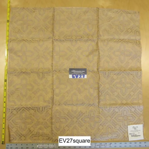 P1120720 Scalamandre Grey Watkins Charing Cross Peach Gold Silk Lampas - Square