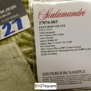 P1120767 Scalamandre Faux Bois Velvet Peridot Cut Velvet Abstract Green - Square MSRP USD594/Y
