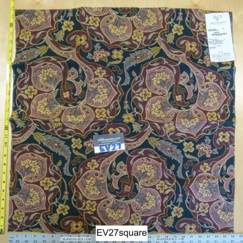 P1120768 Scalamandre Watkins Botanical Foliage In Dardanelles Stone/Aubergine - Square