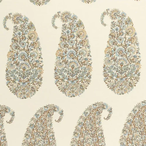 173780 Schumacher Shirala Paisley in Aqua Multicolor floral patterns Wallpaper MSRP USD 368/y