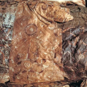 Embroidered silk gauze fragment with coiled-dragon and flying-phoenix pattern, from Chu tomb no. 1 at Mashan, Jingzhou, c.300 BC. Chinoisery Flower in Vase Bronze Age 100% Silk Damask Emerald Deep Green Radiance! Highest Quality MSRP USD 400+/Yard