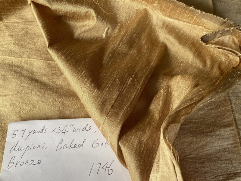IMG_0327 5.7YDS Designer 100% Silk Dupioni Baked Gold 54” wide