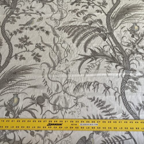 IMG_0431 Brunschwig & Fils Bird & Thistle Print Grey on Pale cream