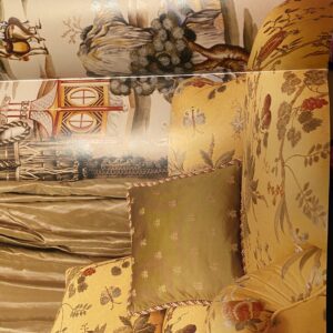 IMG_0454 25 Berkbox52 2.4yds Scalamandre Colony La Perouse Multi on Ivory Pomegranate eggplant pineapple Fruits Floral Tree Foliage MSRP USD 578/Y