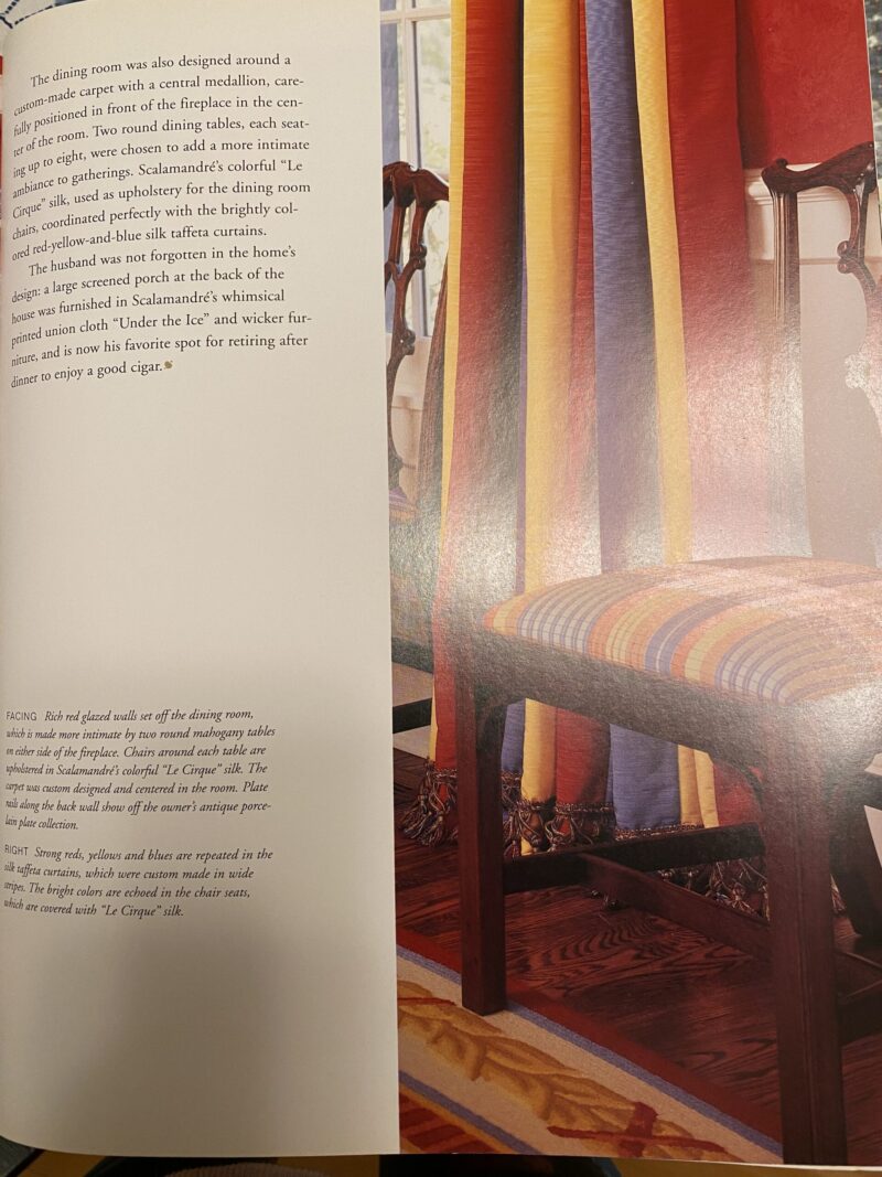 Lee Jofa Lino Rigato Velvet Linen Stripe - Red Blue Gold