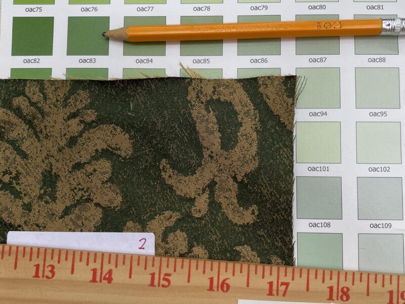 IMG_0705 Chinoisery Flower in Vase Bronze Age 100% Silk Damask Emerald Deep Green Radiance! Highest Quality MSRP USD 400+/Yard