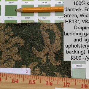 IMG_0705T Chinoisery Flower in Vase Bronze Age 100% Silk Damask Emerald Deep Green Radiance! Highest Quality MSRP USD 400+/Yard