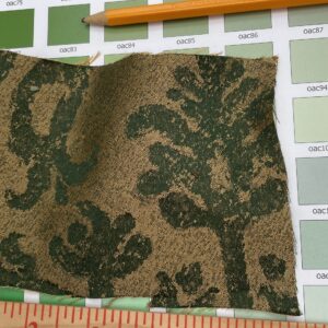 IMG_0706 Chinoisery Flower in Vase Bronze Age 100% Silk Damask Emerald Deep Green Radiance! Highest Quality MSRP USD 400+/Yard