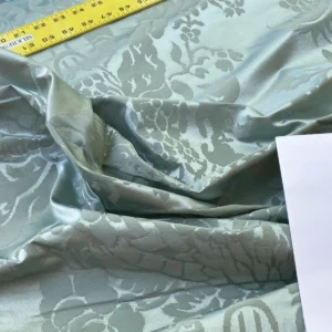 IMG_5463-scaled 0.6Y Scalamandre Gabriel Winter Mint Green Silk Damask Flower Basket MSRP USD 430/Y