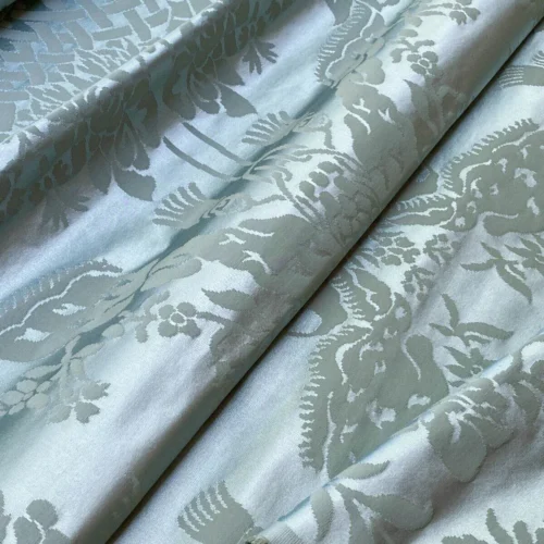 IMG_5465-scaled 0.6Y Scalamandre Gabriel Winter Mint Green Silk Damask Flower Basket MSRP USD 430/Y