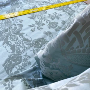 IMG_5472-scaled 0.6Y Scalamandre Gabriel Winter Mint Green Silk Damask Flower Basket MSRP USD 430/Y