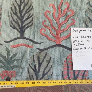 IMG_9329 Designer Cut Velvet Le Foret Tree Fairy Tale Teal Blue Hot Pink Silky