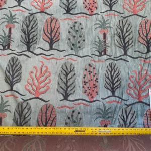 IMG_9330 Designer Cut Velvet Le Foret Tree Fairy Tale Teal Blue Hot Pink Silky