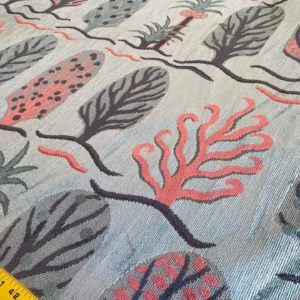 IMG_9333 Designer Cut Velvet Le Foret Tree Fairy Tale Teal Blue Hot Pink Silky