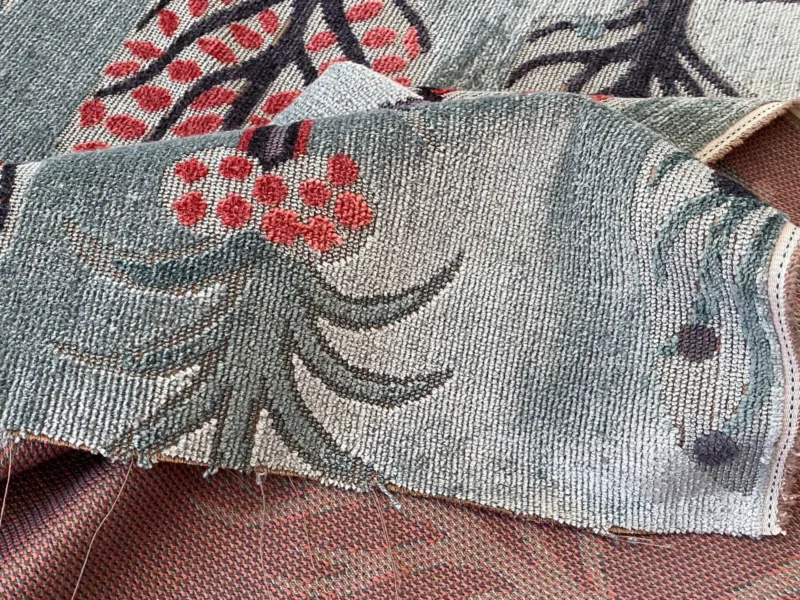 IMG_9339-e1695127524531 Designer Cut Velvet Le Foret Tree Fairy Tale Teal Blue Hot Pink Silky