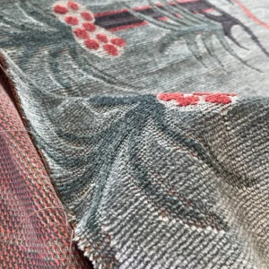 IMG_9340 Designer Cut Velvet Le Foret Tree Fairy Tale Teal Blue Hot Pink Silky