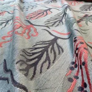 IMG_9342 Designer Cut Velvet Le Foret Tree Fairy Tale Teal Blue Hot Pink Silky