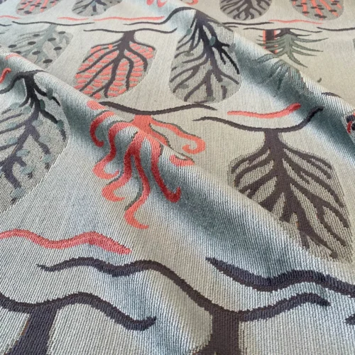 Designer Cut Velvet Le Foret Tree Fairy Tale Teal Blue Hot Pink Silky