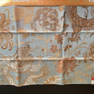 by yard Scalamandre Dragon Tableau, Copper Sky Lampas Chinoserie Blue MSRP USD 716/y