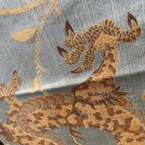 by yard Scalamandre Dragon Tableau, Copper Sky Lampas Chinoserie Blue MSRP USD 716/y