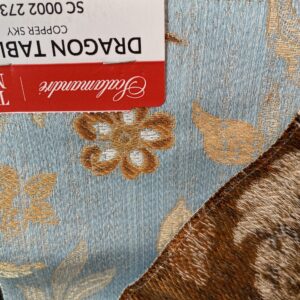 by yard Scalamandre Dragon Tableau, Copper Sky Lampas Chinoserie Blue MSRP USD 716/y