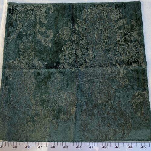 IMG_9775 Velvet Rich Emerald Green Printed Renaissance Damask Radiance