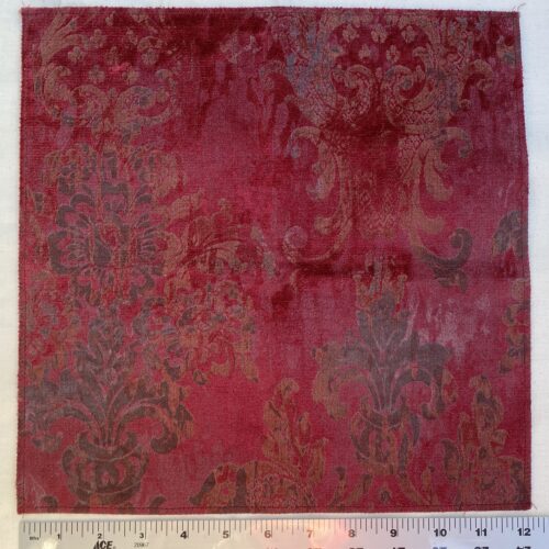 IMG_9795 Venice Ruby Velvet Rich Red Printed Renaissance Damask Radiance