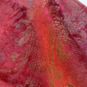 IMG_9801 Venice Ruby Velvet Rich Red Printed Renaissance Damask Radiance