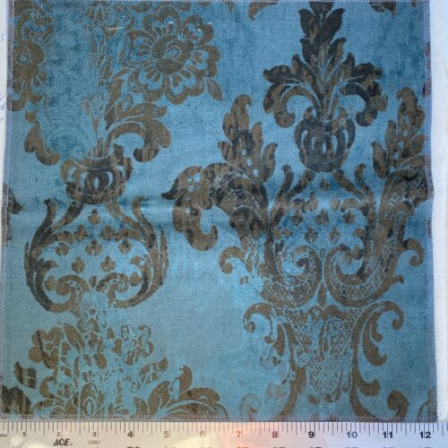 IMG_9802 Venice Deep Teal Velvet Rich Blue Printed Renaissance Damask Radiance