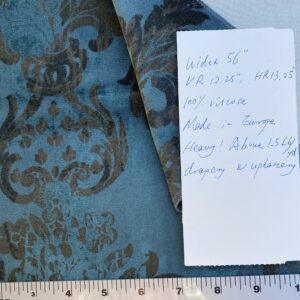 IMG_9805 Venice Deep Teal Velvet Rich Blue Printed Renaissance Damask Radiance